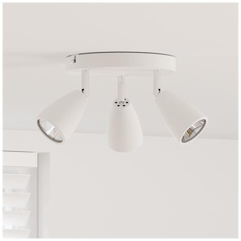 Faretto da Soffitto 3 Vie Regolabile Bianco GU10 - Foto 2