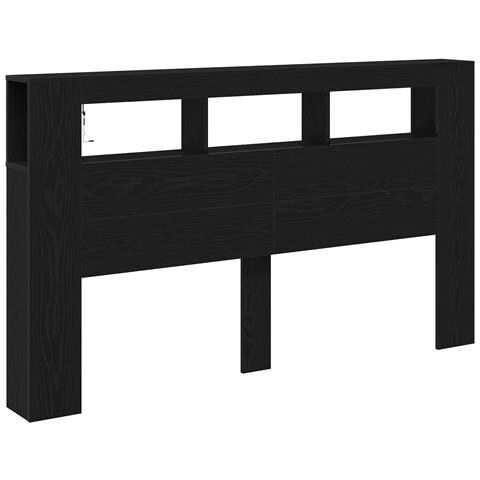 Testiera di Stoccaggio  con Luci LED Nero Rovere 180x18,5x103,5 cm - Foto 2
