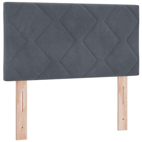 Testiera  Design a Blocchi a Diamante Grigio Scuro 80 cm in Velluto - Foto 1