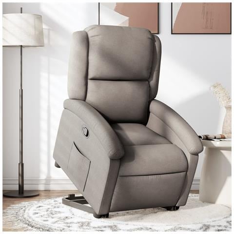 Poltrona Alzapersona Reclinabile Tortora in Tessuto - Foto 2