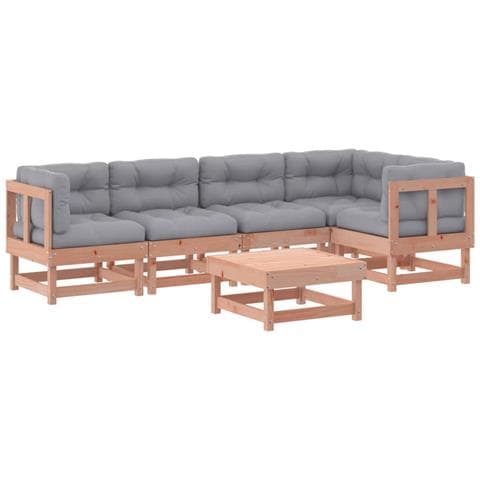 Set Divani Giardino 6 pz con Cuscini Legno Massello di Douglas - Foto 1