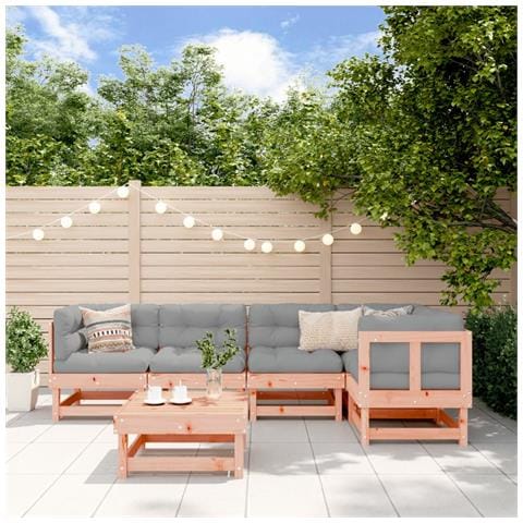 Set Divani Giardino 6 pz con Cuscini Legno Massello di Douglas - Foto 2