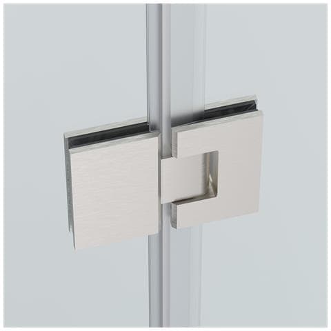 Box Doccia 2 Lati 90x70 Cm Fisso + Porta Un Battente H200 Cm Cristallo 6mm Profilo Satinato Pippo - Foto 2