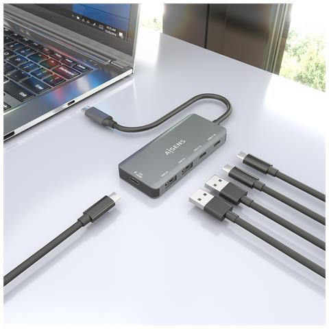 A109-0946 replicatore di porte e docking station per laptop Cablato USB 3.2 Gen 1 (3.1 Gen 1) Type-C Grigio - Foto 6