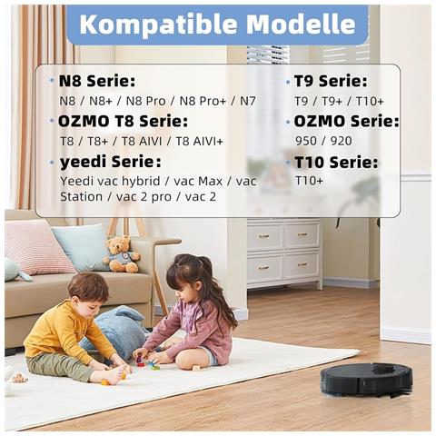Kit Di Accessori Di Ricambio Compatibile Con Ecovacs Deebot Serie N8 - Spazzola Principale, Filtri, Spazzole Laterali E Panno Mop - Foto 7