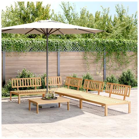 Set Divano Pallet da Giardino 5 pz in Legno Massello di Acacia - Foto 2