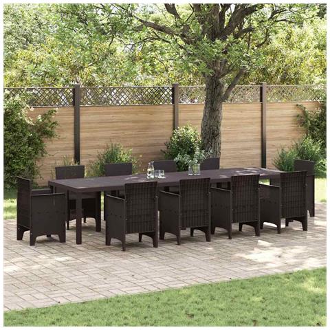 Tavolo da Giardino Marrone 350 x 100 x 73 cm polyrattan - Foto 2