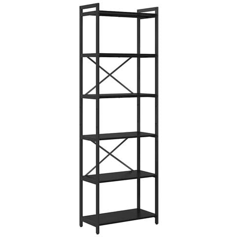 Libreria Rovere nero 60 x 30 x 188 cm Legno multistrato - Foto 1