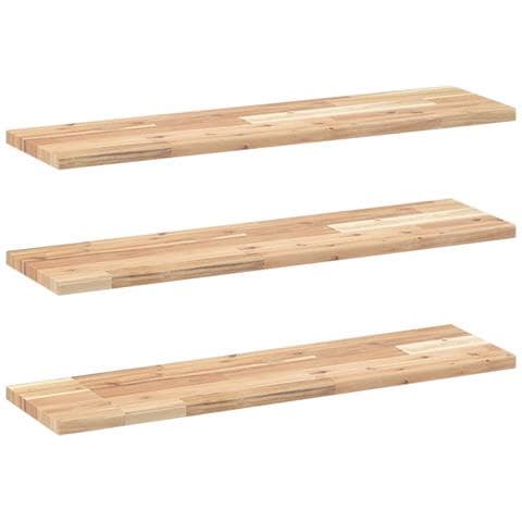 Mensole da Parete 3 pz 80x20x2 cm Legno Acacia Non Trattato - Foto 1