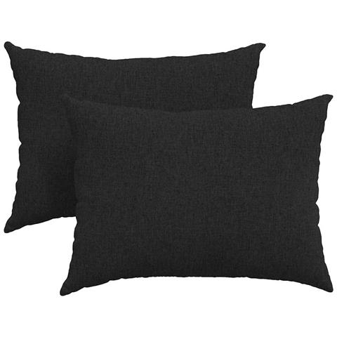 Cuscini da Divano 2 pcs Nero 70 x 50 cm Tessuto - Foto 1