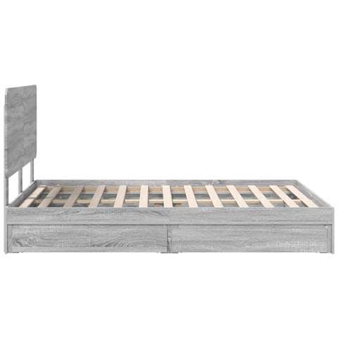 Letto con Contenitore con testiera Grigio Sonoma 150 x 200 cm - Foto 9