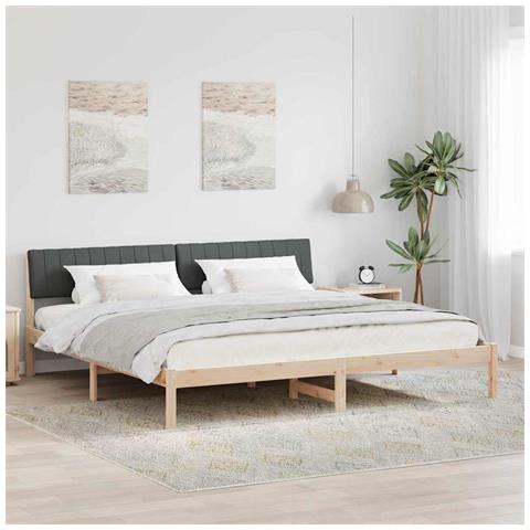 Struttura del Letto marrone e grigio scuro 150 x 200 cm - Foto 2