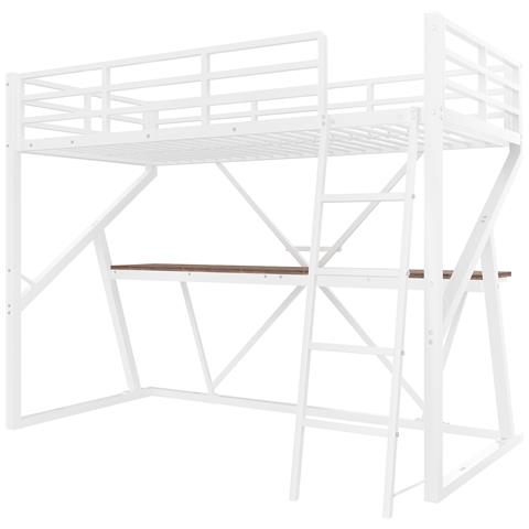 Letto Soppalco Bambini 90x200 Con Scrivania, Led Multicolore E Scala - Foto 3