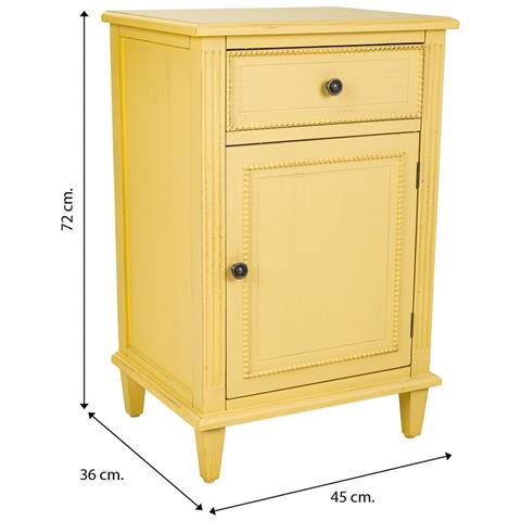 Comodino In Legno Beige 45x36x72 - Foto 8