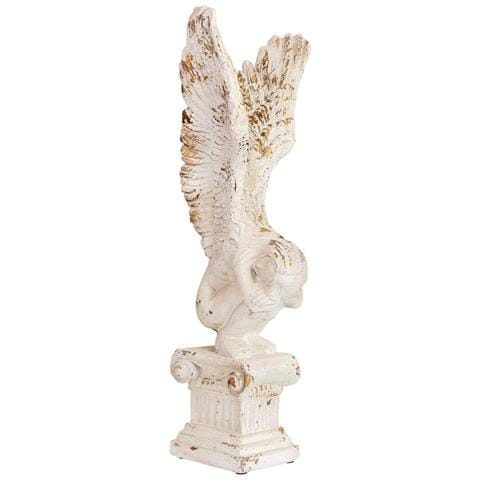 Figura Decorativa Angelo In Magnesio Bianco 32x30x95,5h Cm - Foto 1