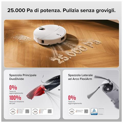 Qrevo Curv 2 Pro Robot Aspirapolvere e Lavapavimenti, 25000 Pa, Zero-Grovigli, Acqua 100°C, Autopulente, Evita Ostacoli, Asciugatura Auto, per Peli di Animali Domestici - Foto 8