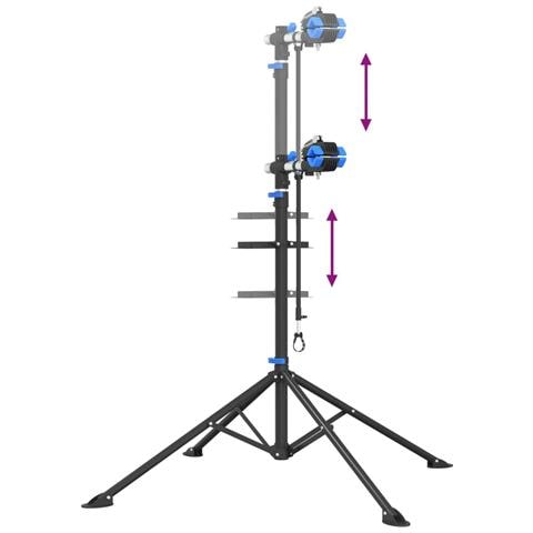 Supporto Riparazione Bici Regolabile 108-188 cm Blu in Acciaio - Foto 9