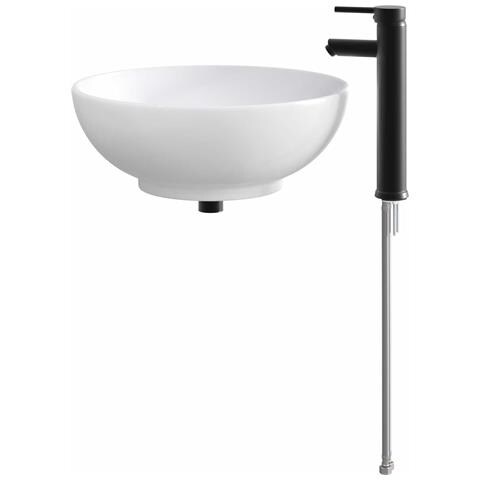 Lavabo da bagno Nero Opaco 44 x 44 x 16 cm Metallo - Foto 8
