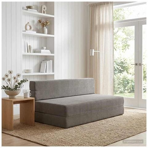 Divano Letto Pieghevole Grigio Chiaro 152 x 86,5 x 60 cm - Foto 2