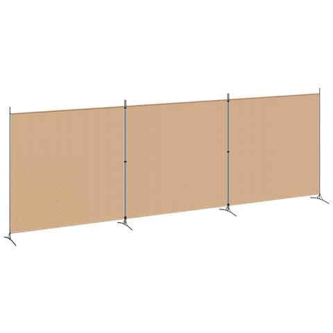 Paravento a 4 Pannelli Beige 525 x 180 cm Tessuto - Foto 1