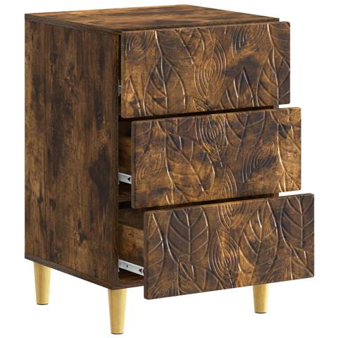 Comodino Rovere Fumo 43 x 39,5 x 66,5 cm Legno ingegnerizzato - Foto 2