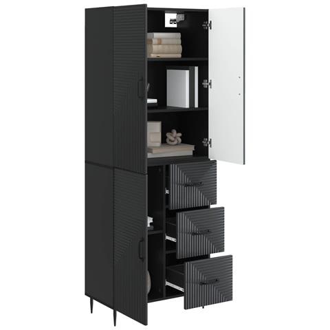 Set di armadi 2 pcs Nero 66 x 34,5 x 89,5 cm - Foto 2