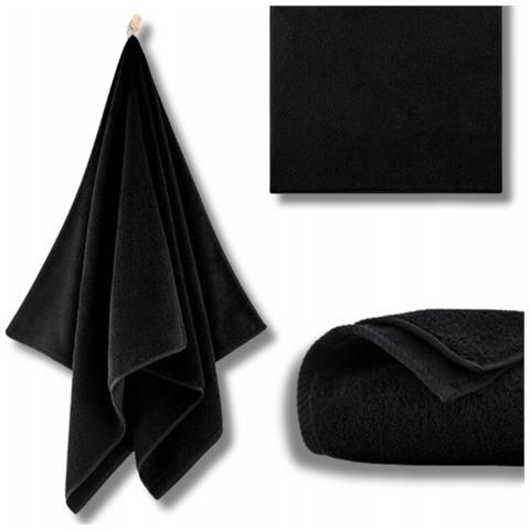 Asciugamano Kiwi2 - 70x140 cm - Nero - Morbido come il velluto - Ad asciugatura rapida - 100% cotone - Foto 4