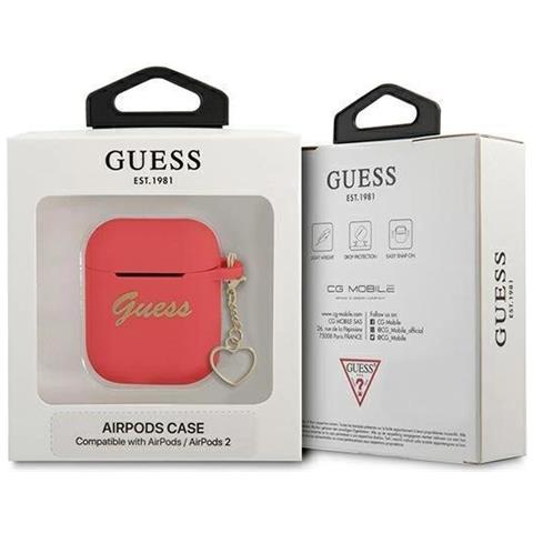 Indovina Gua2lschsr Airpods Custodia Rossa /rossa Charm In Silicone Heart Collection - Foto 3