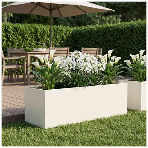 Vaso da giardino Bianco 100 x 30 x 30 cm - Foto 2