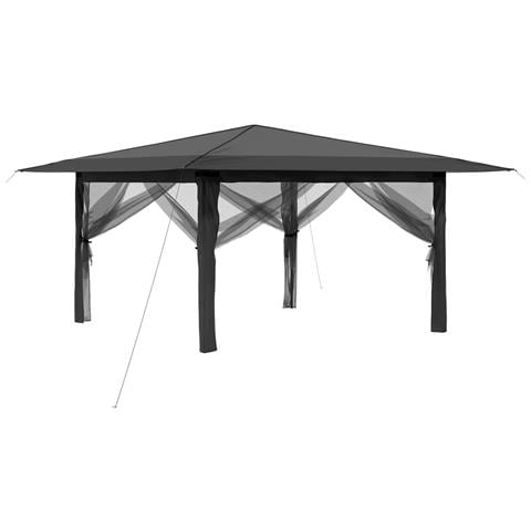 Gazebo con 4 Pareti Laterali 4 x 4 m Grigio chiaro e Antracite - Foto 1