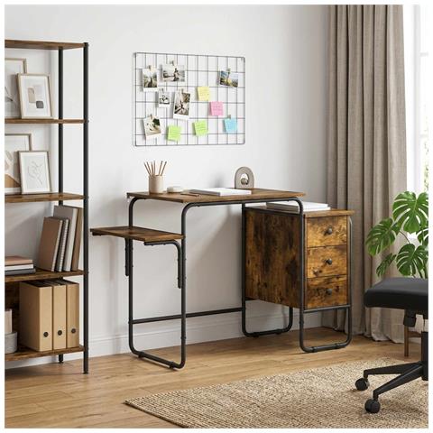 Scrivania con Spazio di Archiviazione Rovere Fumo - Foto 2