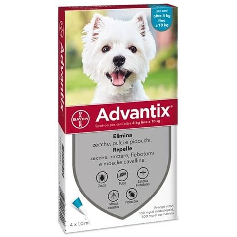 Advantix Spot On Soluzione 4 Pipette 1 ml Cani da 4 a 10 kg - Foto 1