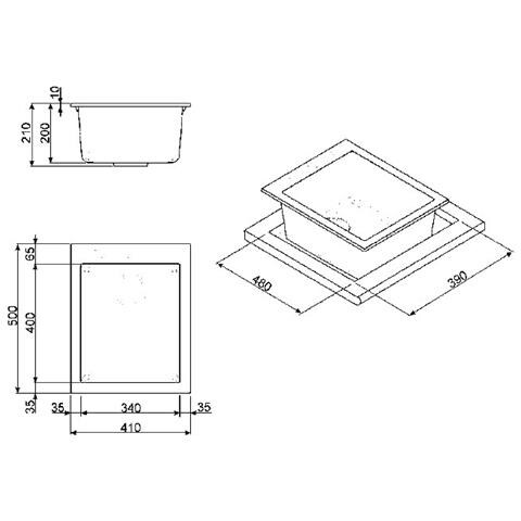 Vasca VZ40TT Dimensioni 34 x 40 cm Colore Titanio Serie Quadra - Foto 6