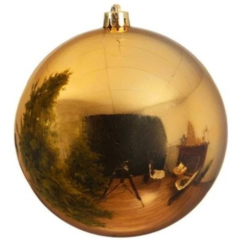 1 Pallina 25cm Oro Chiaro Lucido Natale Addobbi Decoro Albero - Foto 2