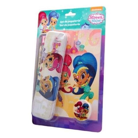 Set Cancelleria Scuola Shimmer And Shine Con Astuccio In Metallo - Foto 1
