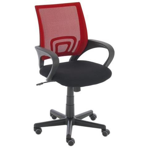 Sedia Ufficio Genius in Rete Traspirante I Sedia Pc Ergonomica Girevole Regolabile I Sedia Studio Imbottita con Braccioli e Ruote I Carico Max 120 kg Rosso - Foto 5