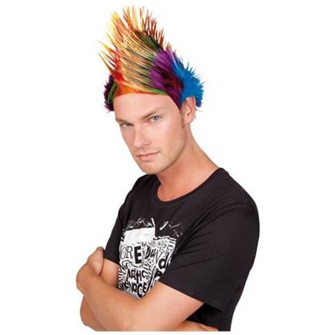 Parrucca Colorata Spiky Mike Per Adulto - Foto 1