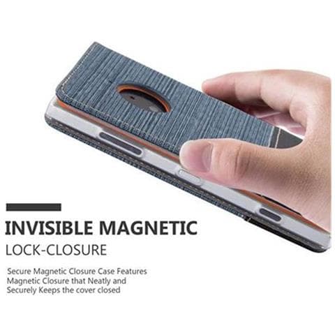 Custodia Compatibile Con Nokia Lumia 830 In Blu Scuro Nero - Coperchio Protettiva Con Chiusura Magnetica, Funzione Stand E Tasca Per Le Carte - Foto 9