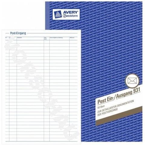 Zweckform Formularbuch ""posteingangs-ausgangsbuch"", a4 - Fr Den Markt: D - L - A - Ch (931)  - Foto 1