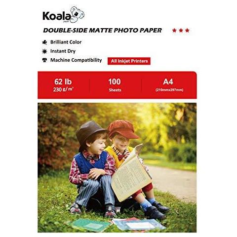 Double Sided Opaca Inkjet Photo Paper A4 230gsm 100 Fogli 210x297mm - Foto 1