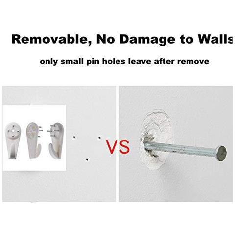 40 Pack Non-trace Hardwall Cartongesso Quadro Appeso Gancio Appendiabiti A Parete Orologio Picture Gancio Di Cornice Per Appendere Quadri Da Sposa Foto Specchio Parete Borchie - Foto 4