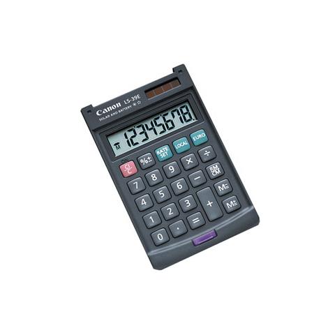 Calcolatore semplice Canon LS-39E - 8 Carattere (i) - LCD - Batteria / Solare Alimentato - 8 mm x 70 mm - Foto 1