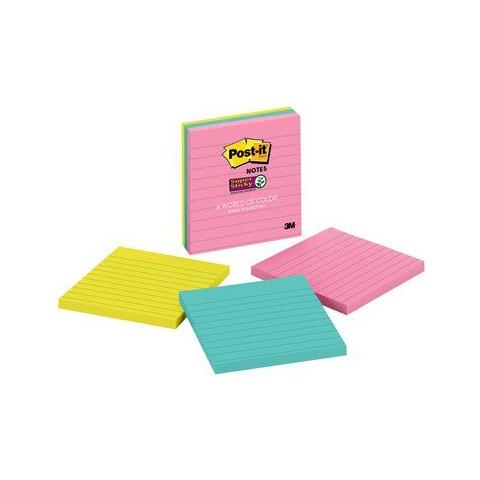 Post-It 675-3SSMIA pouch autoadesiva Quadrato Blu, Rosa, Giallo Autoadesivo - Foto 1