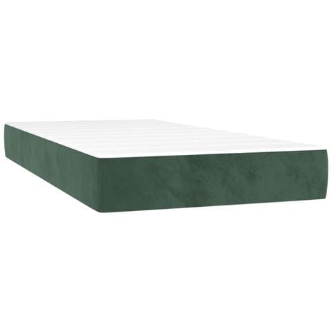 Materasso A Molle Verde Scuro 90x190x20 Cm In Velluto - Foto 1