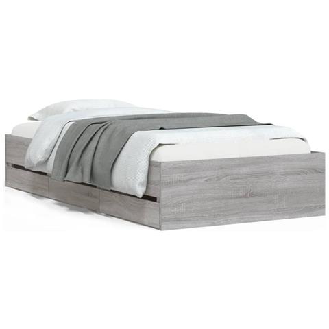 Giroletto Cassetti Grigio Sonoma 100x200 Cm Legno Multistrato - Foto 2