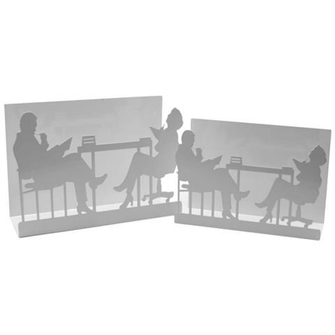 Portariviste Metallici Vacchetti - Set Da 2, Bianco, Misure 35x12x24 Cm, Reggilibri O Portacorrispondenza