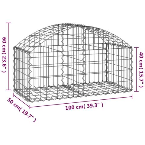Cesto Gabbione Ad Arco 100x50x40/60 Cm Ferro Zincato - Foto 4