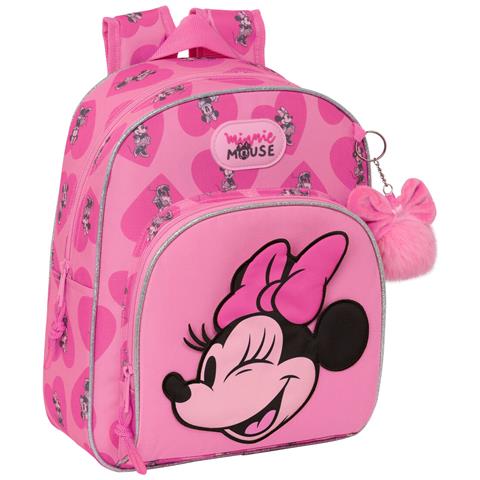 Zaino Scuola Minnie Mouse Loving Rosa 28 X 34 X 10 Cm - Foto 1