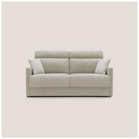 Margot Divano letto matrimoniale con schienale morbido alto in tessuto T02 156 cm (mat. 120x197) beige - Foto 3