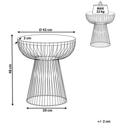 Tavolino Marmo Bianco E Oro Ø 42 Cm Cheynes - Foto 6